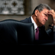 Sen. Joe Manchin pauses during a Senate Armed Services Committee hearing.